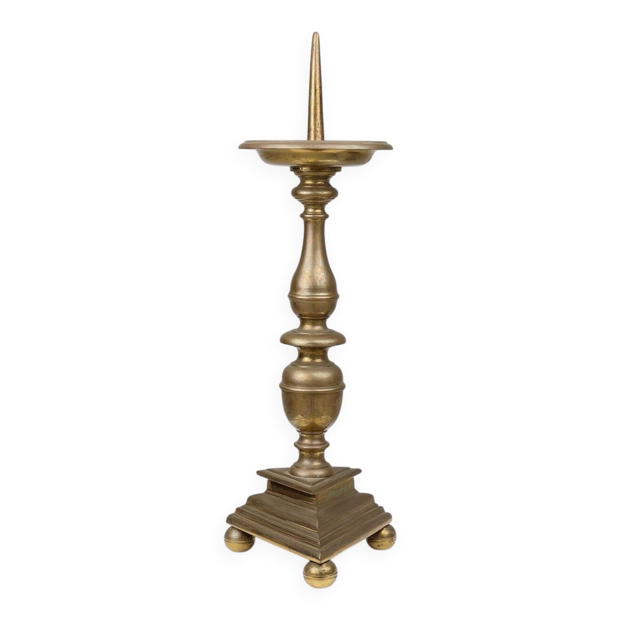 Large French Church Candlestick in Bronze, 1890s
