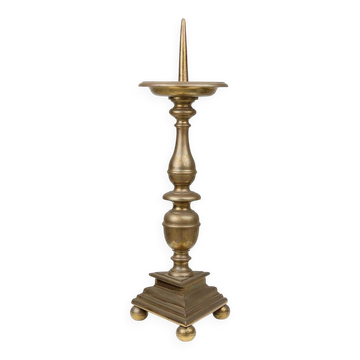 Large French Church Candlestick in Bronze, 1890s