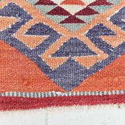 3x10 Turkish Orange & Burgundy Kilim Runner Rug, 92x302Cm