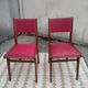 Set 7 chaises et 2 fauteuils bridge vintage chêne+simili