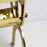 Glass and brass magazine rack, 1970s