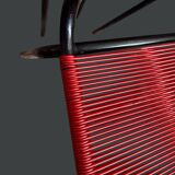 Set de 4 chaises Spaghetti rouges – Design italien 70s – style Belotti