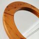 Round mirror in solid pine, 1979