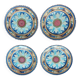 Set of 4 Henriot Quimper dessert plates