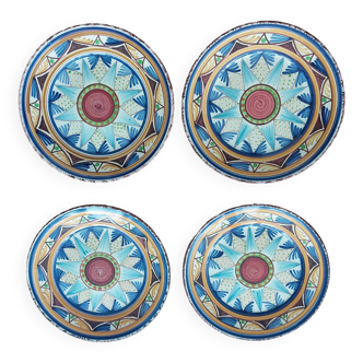 Lot de 4 assiettes à dessert Henriot Quimper