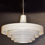 Satin white lacquered metal hanging from the 1960s