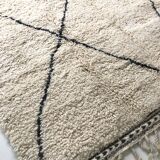 Moroccan Berber carpet Beni Ouarain with dark grey diamonds 2.6x1.53m