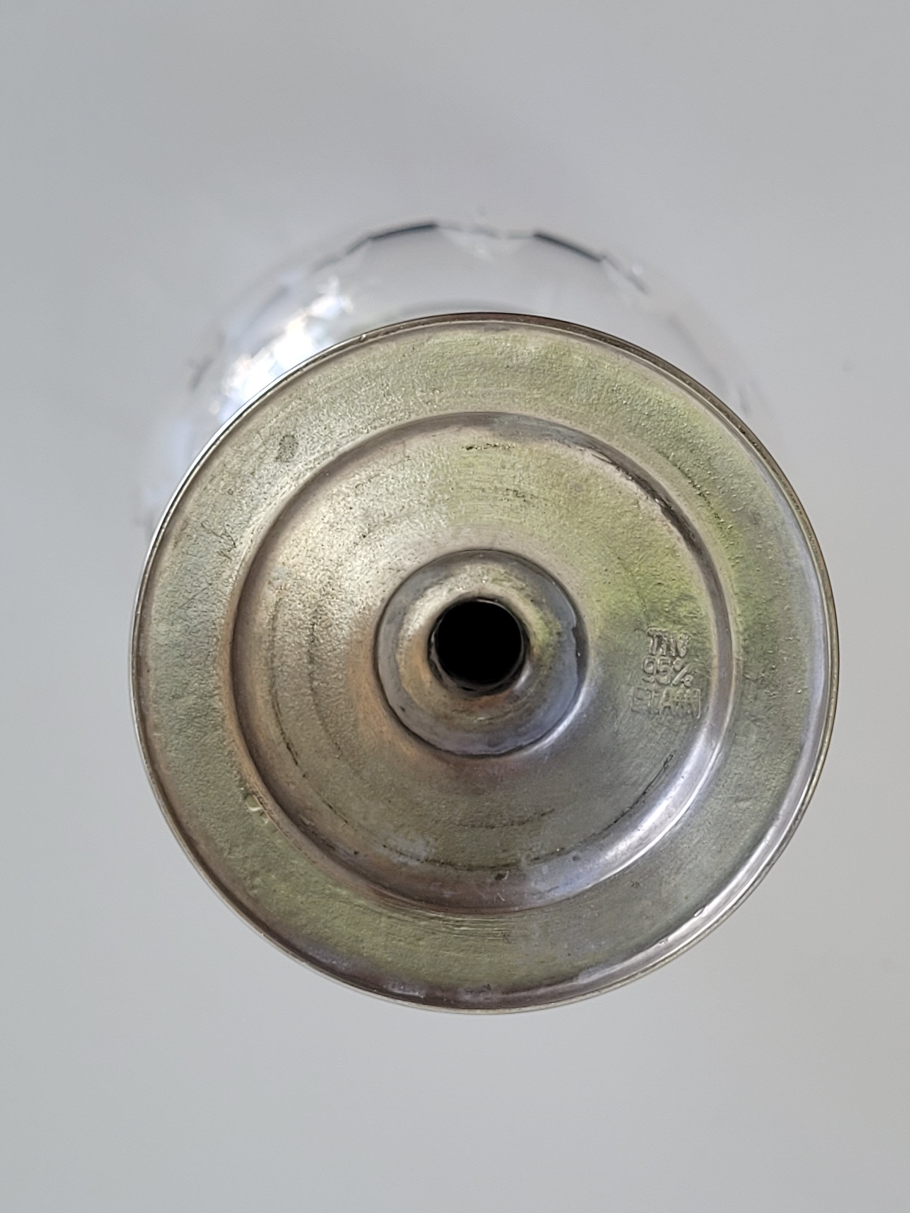 Series of eight crystal wine glasses with tin foot 95° 350 ml