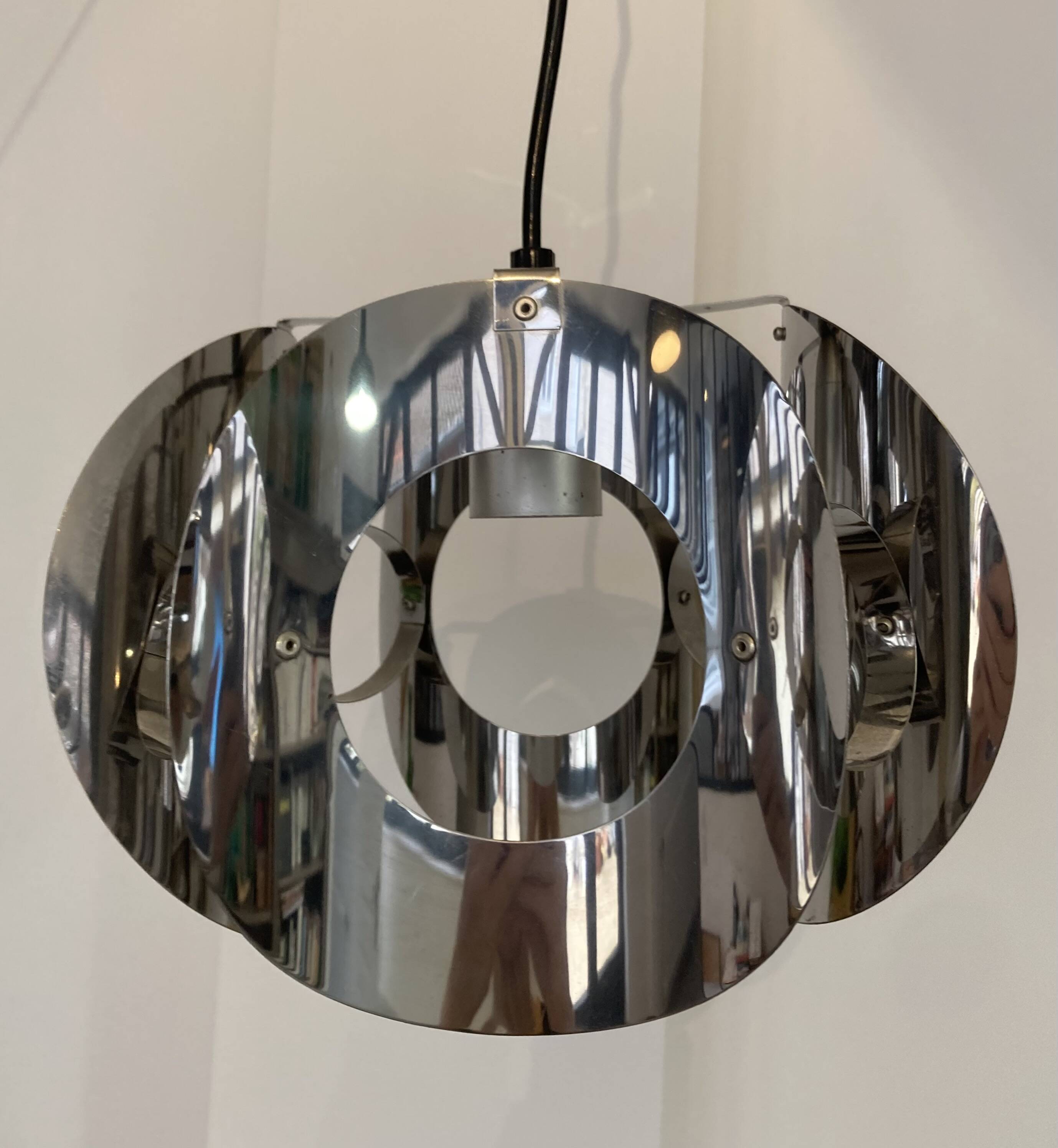 space age chrome metal suspension