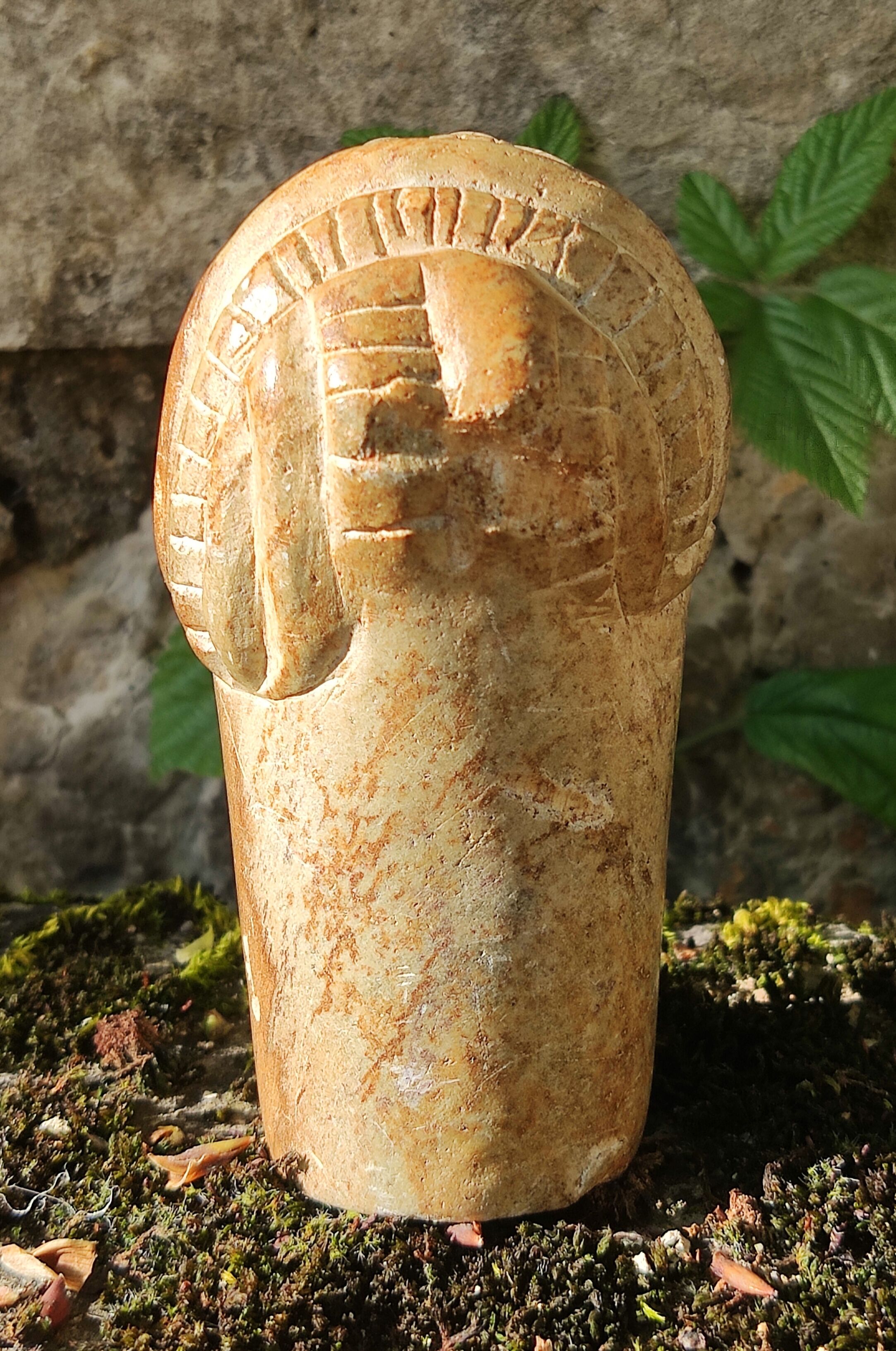 Stone sculpture - African head - Gabon