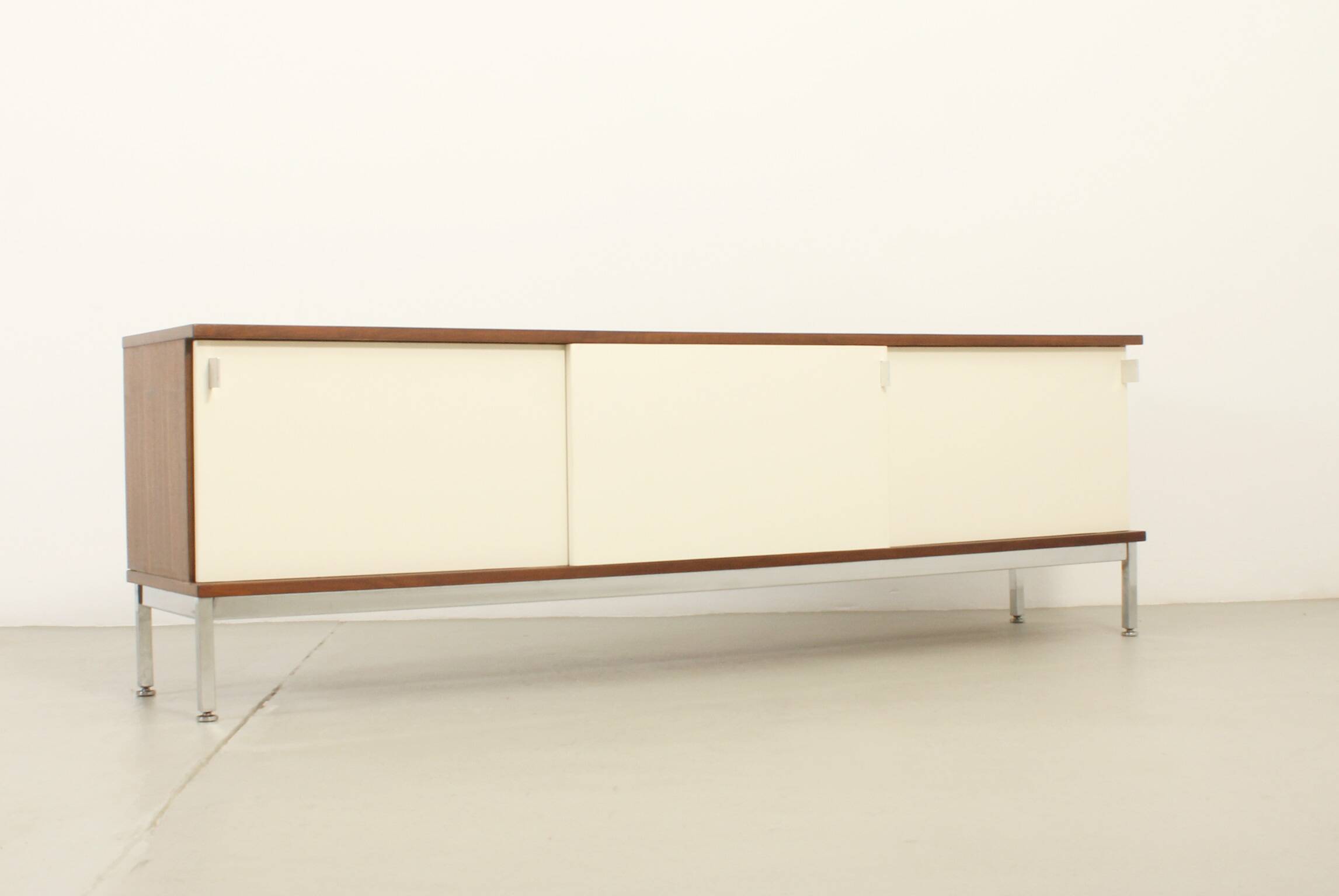 Sideboard of three sliding doors published by Airborne, France, 1960s.