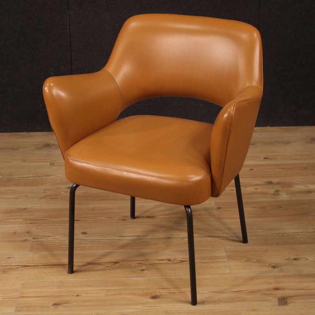 Italian design armchair in faux leather