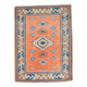 5x7 Pumpink Orange & Blue Turkish Rug, 154x203Cm