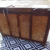 Buffet Art Déco en noyer avec marbres et guérites