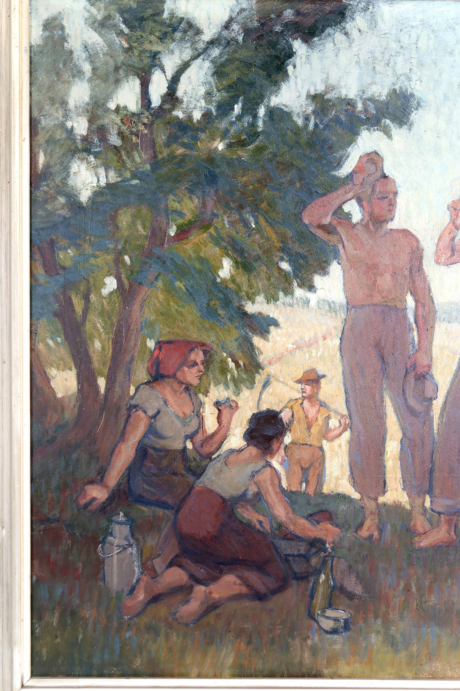 Oil on isorel panel – The Harvesters at Rest c. 1930–1940