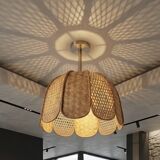 Rattan and wicker lampshade