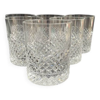 6 Verres à whisky cristal taillé