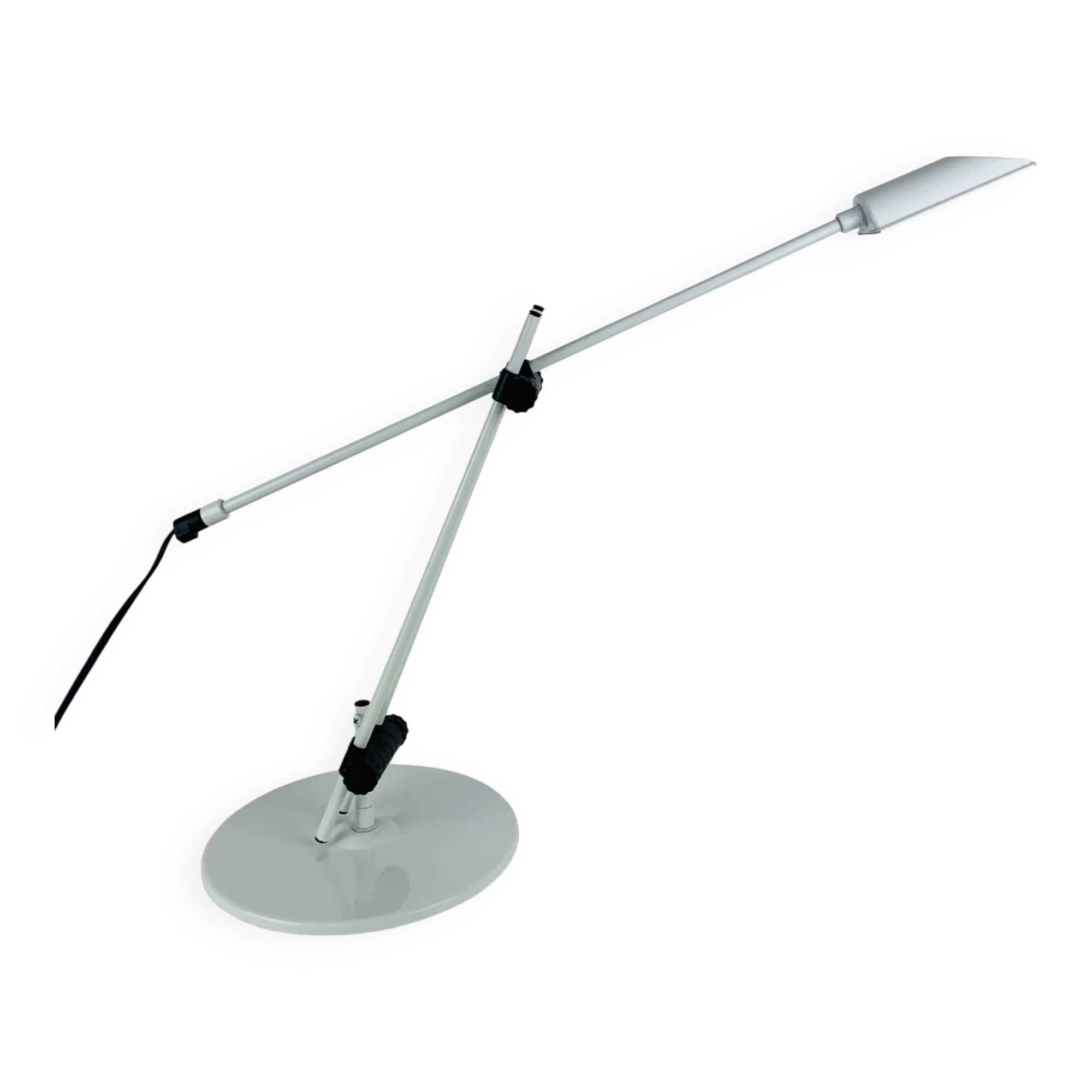 Veneta Lumi articulated desk lamp, white metal, 1980s