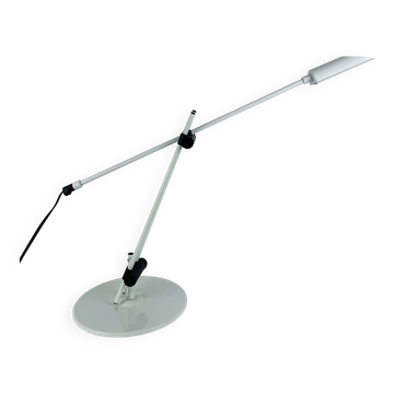 Lampe de bureau Veneta Lumi articulée, métal blanc, années 80