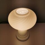 White glass mushroom table lamp