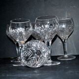 BACCARAT Set of 6 CRYSTAL wine glasses model 9157 size 9247 Year 1907 H15cm