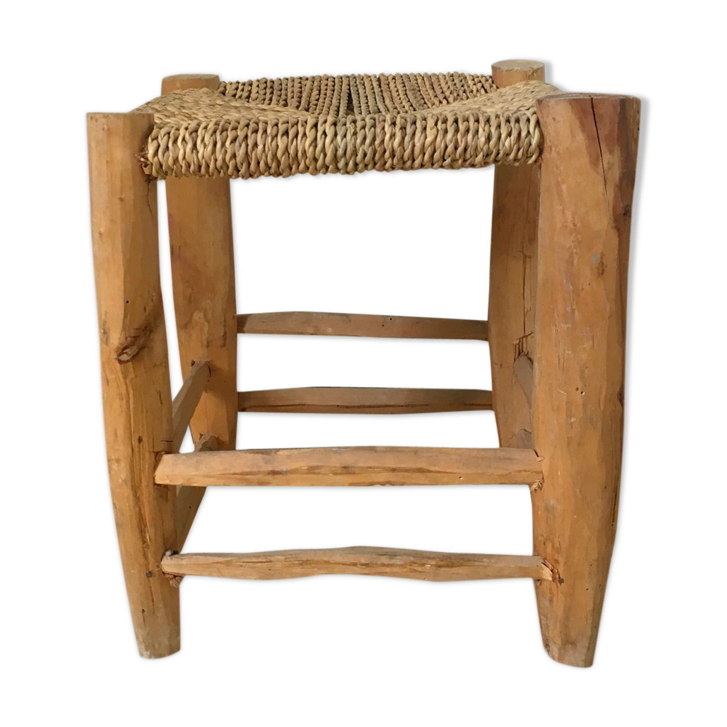 Wooden and rope stool