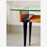 Table d'appoint en bois et verre