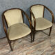 Baumann france pretty pair of curved wooden armchairs circa 1960-1970