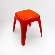 Vintage Stool or Side Table in Vibrant Orange, 1970s