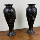 Pair of bronze vases art nouveau period circa 1900