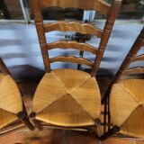 5 chaises rustique en chêne