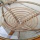 Table basse osier et verre vintage