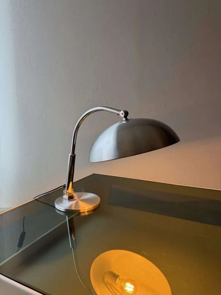 Hala desk lamp model 144 Busquet silver grey 1950s