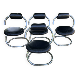 Giotto Stoppino (1926 - 2011) Set of 4 Cobra model chairs
