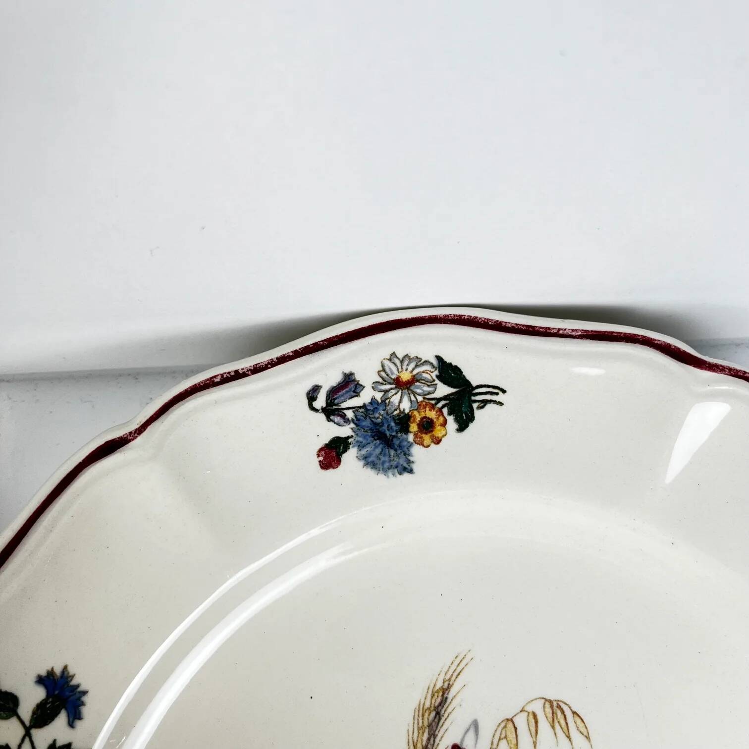 Set of 8 dessert plates "Agreste" Sarreguemines, 20th century