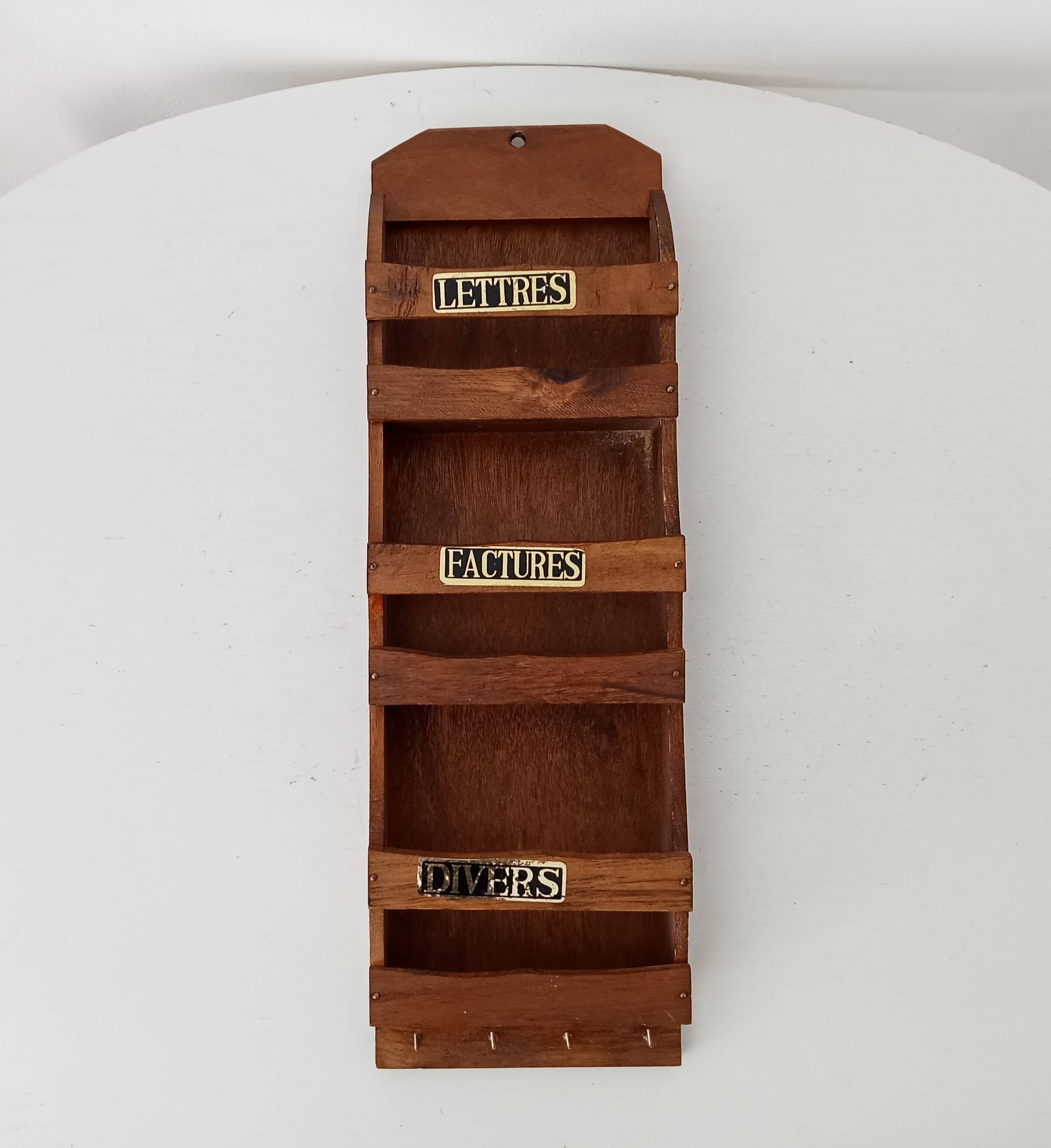 Wall mail holder key holder vintage 60s