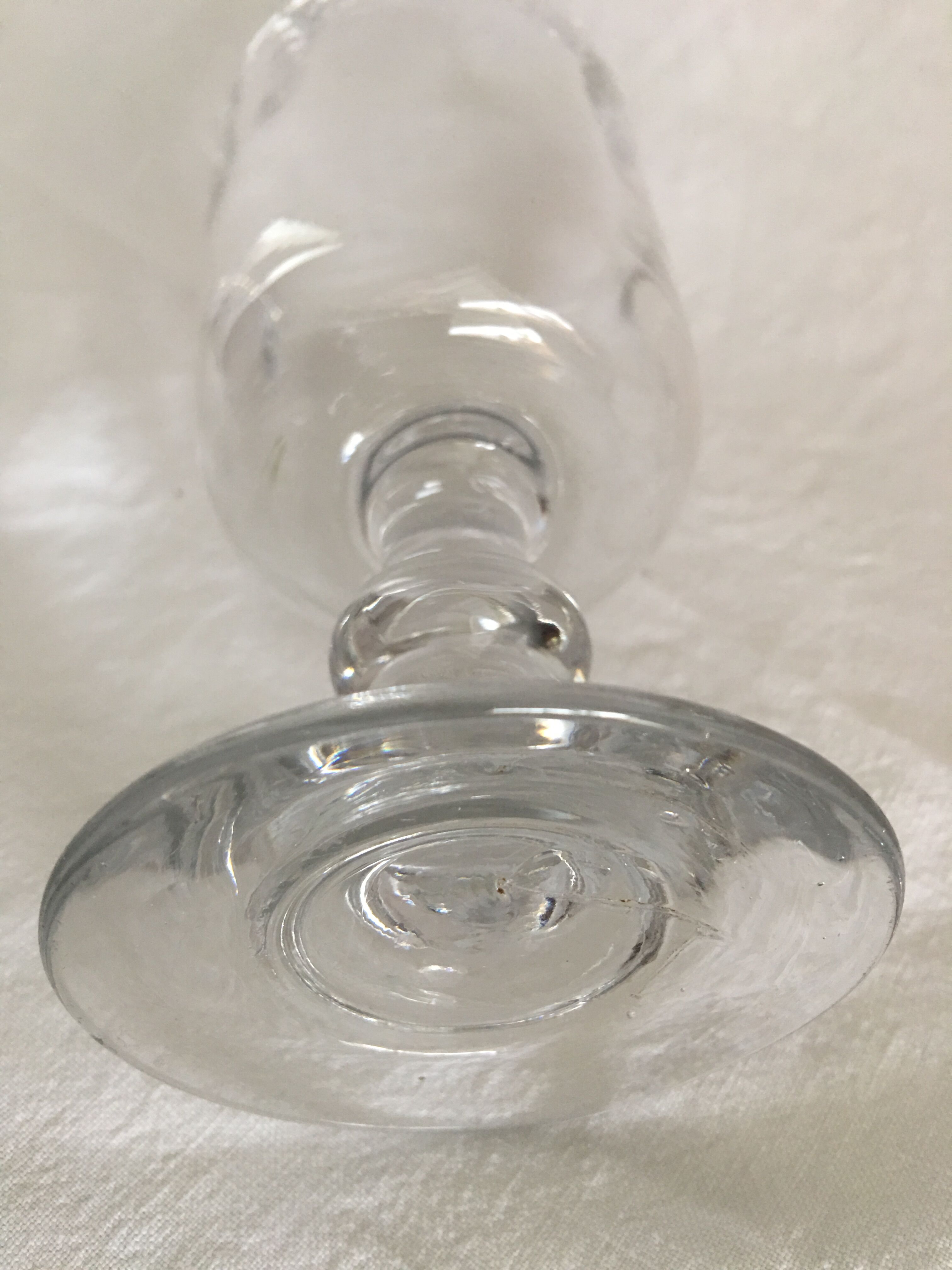 Glass on foot - blown glass bubble late nineteenth early twentieth