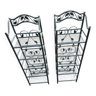 Paire  d'étagères  en métal, vintage