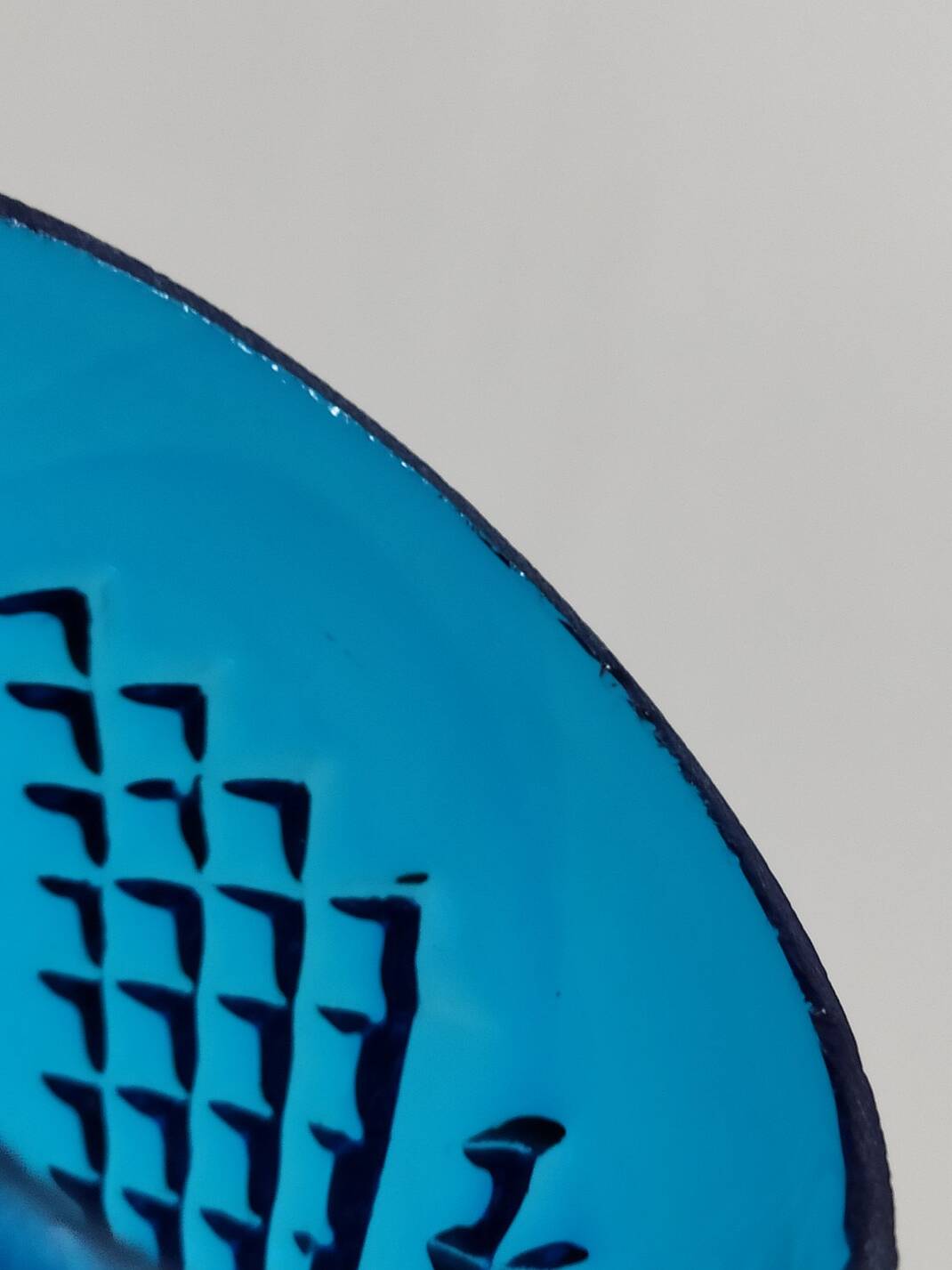 Vase verre bleu