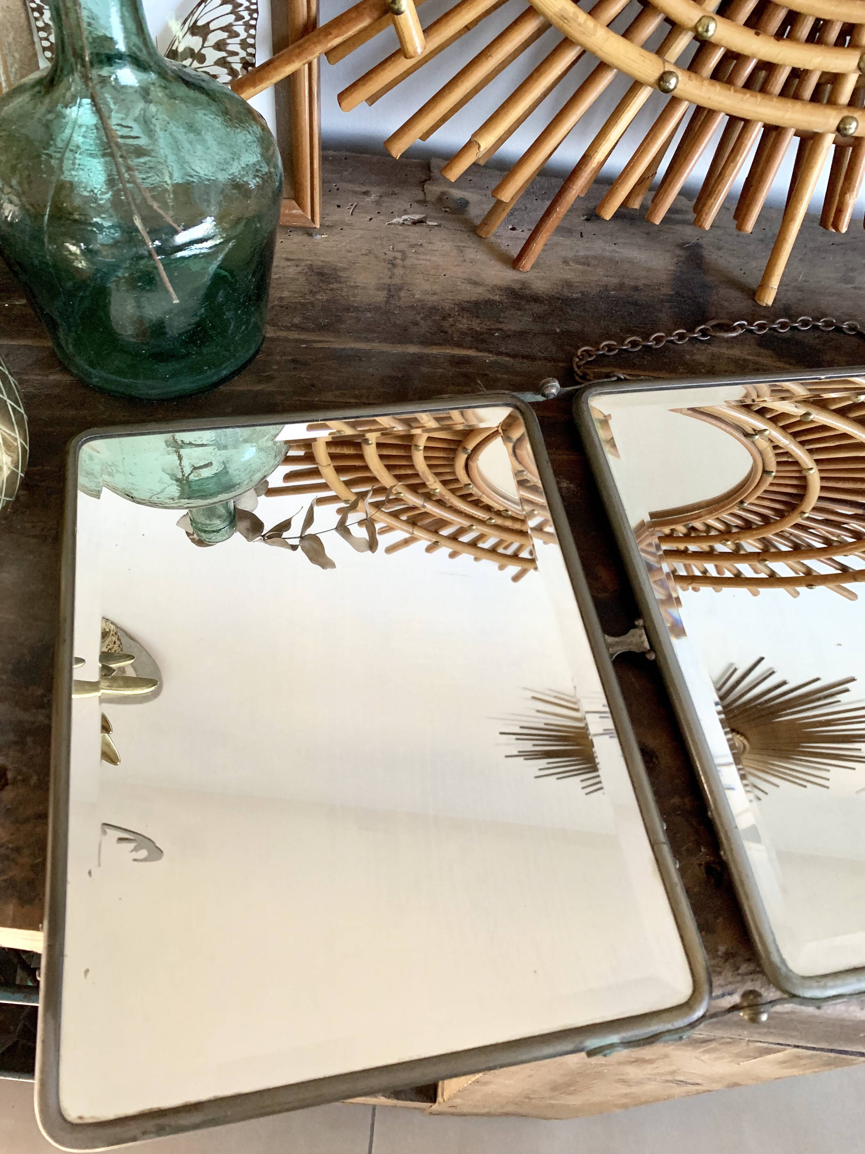 Barber vintage 28x69cm triptych mirror