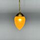 Art Deco Brass & Glass Pendant Light, Germany 1930s, Restored