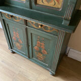 Antique polychrome Alsatian kitchen cupboard