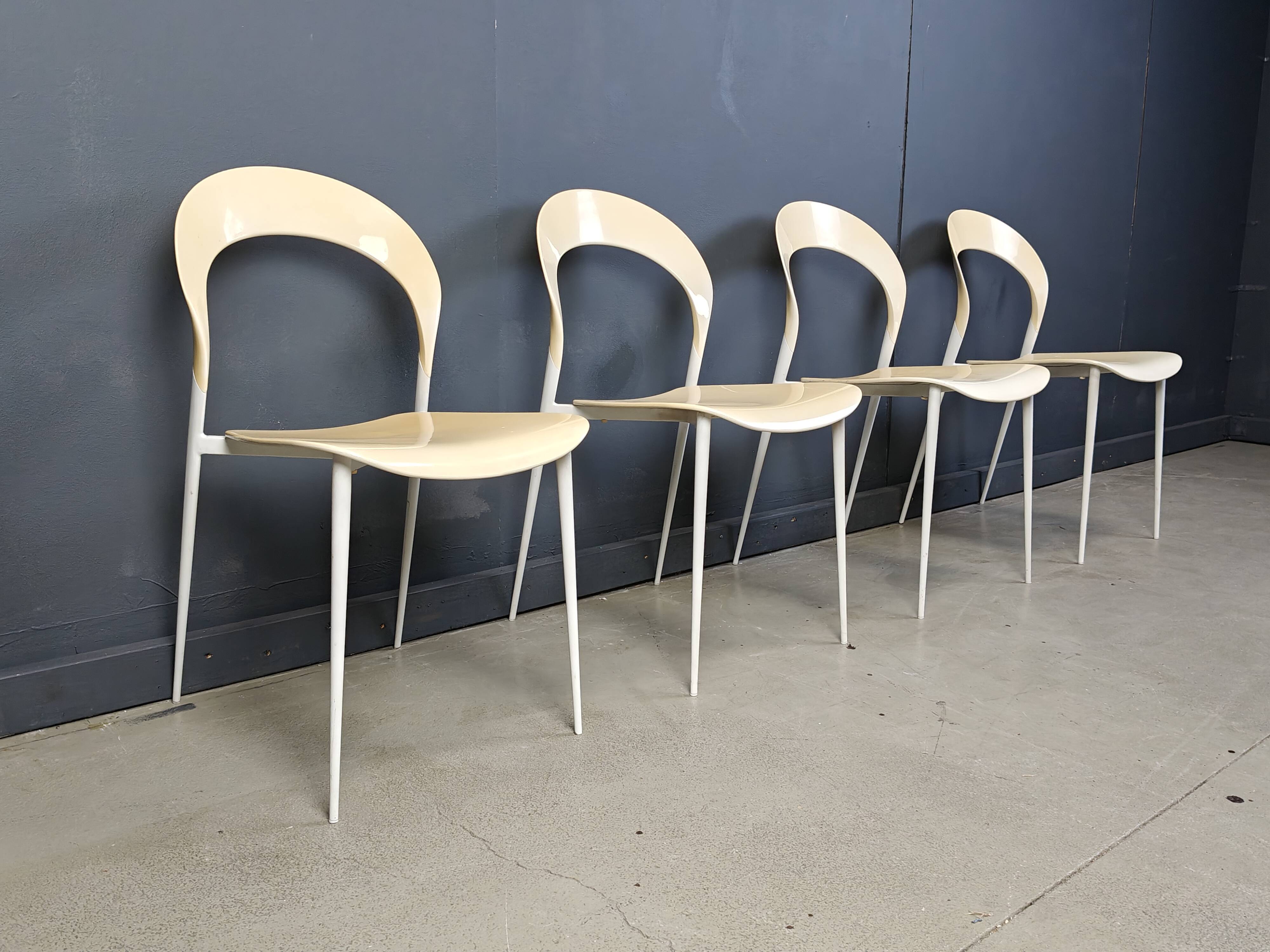 Vintage dining chairs by Calligaris, 1980s - set of 4