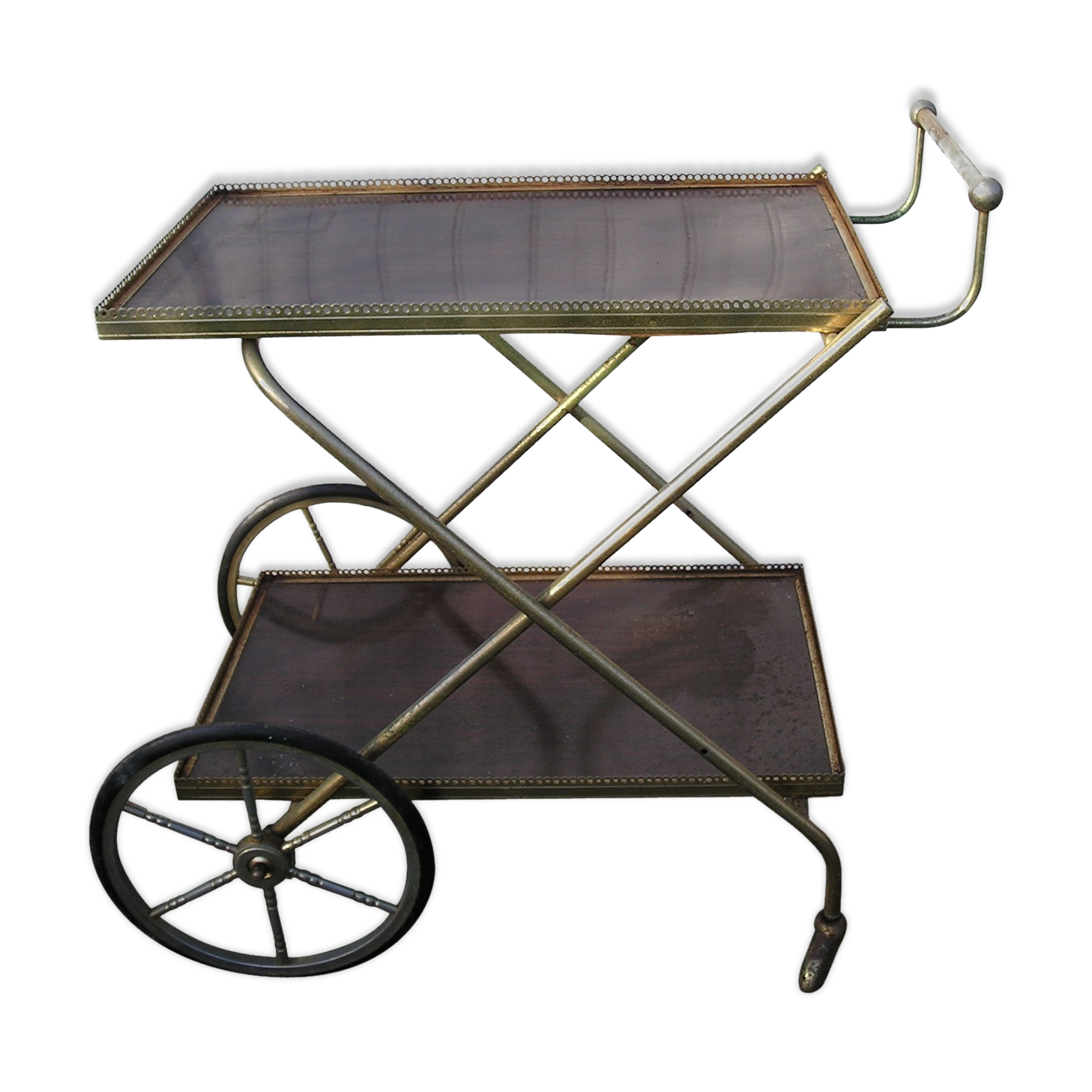 Table desserte roulante à 2 plateaux vintage années 70
