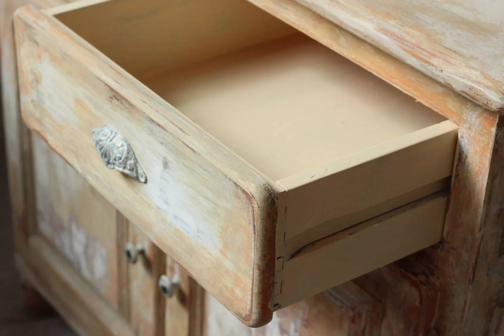 Small Parisian-style patinated sideboard
