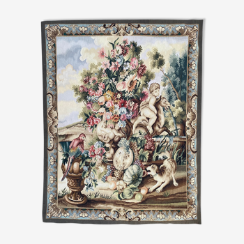 Tapisserie vintage aubusson fait main 116x149 cm