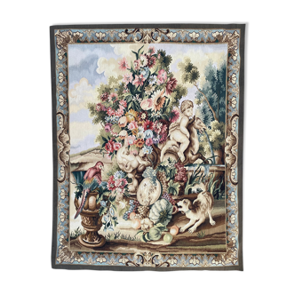 Tapisserie vintage aubusson fait main 116x149 cm