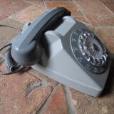 Grey, dialed, 80s Vintage phone