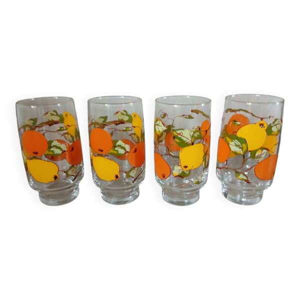 4 verres à eau/ orangeade anciens