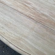 Renovated Louis Philippe round extendable dining table with flaps and 3 extensions.
